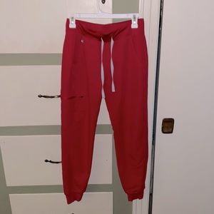 Figs Red Joggers Scrub Bottoms